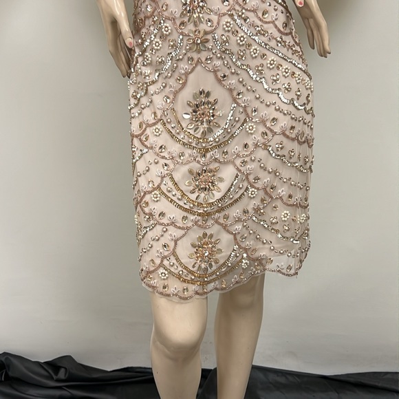 Aidan Mattox GOLD fully beaded sleeveless dress - Picture 4 of 6